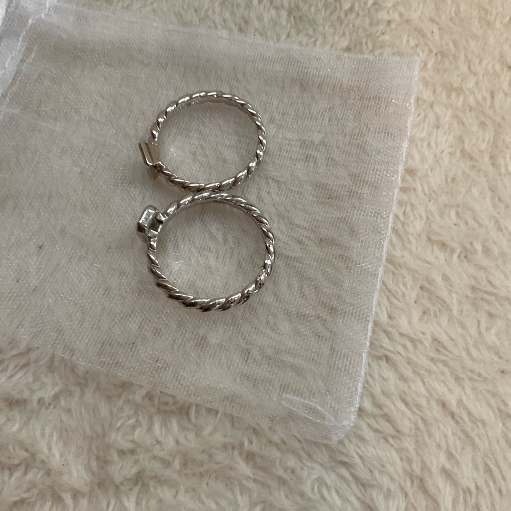 Twisted Rope Stacking Rings in Silver - Picture 3 of 4